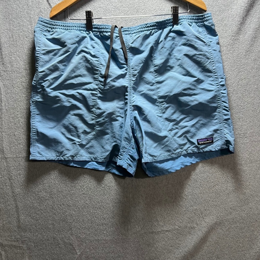 Patagonia Baggies 5 Inch Inseam Shorts Mens Large Light Blue Recycled Nylon Mesh